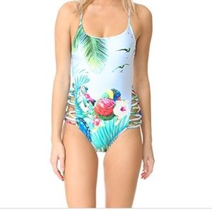 NWT 6 shore road carnival parrot swim suit XS